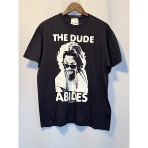 The Big Lebowski “The Dude Abides” T Shirt Black L NWT Ripple Junction